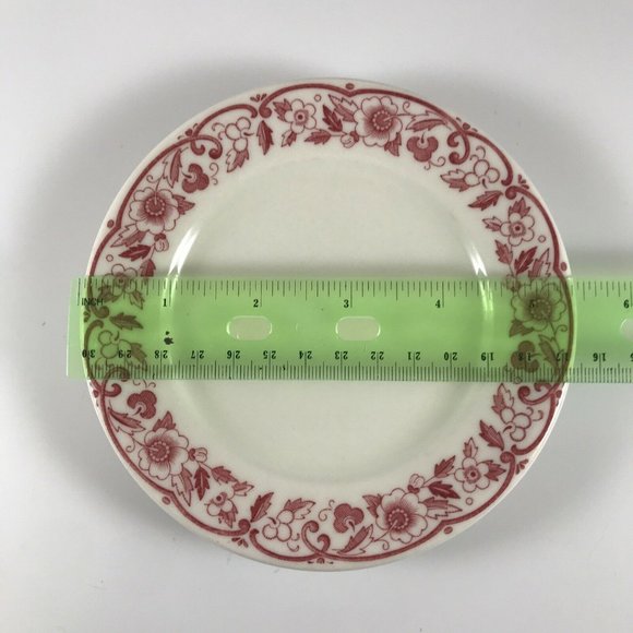 VTG Shenango China Red Floral Scrolls Small Bread Plate Restaurant Ware SHO239 - Picture 8 of 8